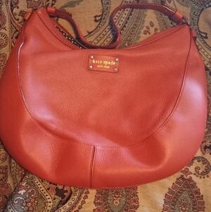 Kate Spade  Red Leather  Hobo Bag